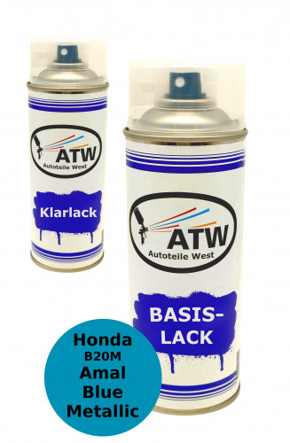 Autolack für Honda B20M Amal Blue Metallic+400ml Klarlack Set
